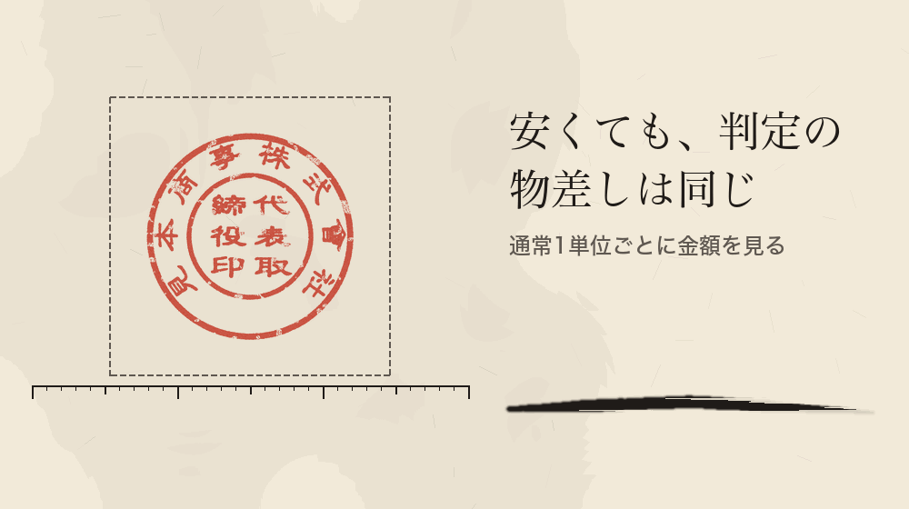 安くても、判定の物差しは同じ。通常1単位ごとに金額を見る