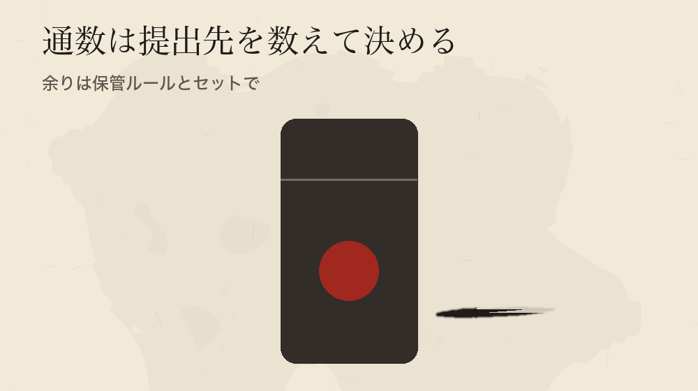 通数は提出先を数えて決める。余りは保管ルールとセットで