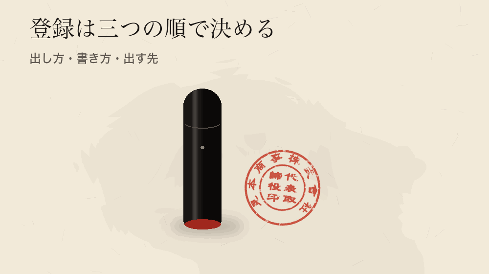 登録は三つの順で決める。出し方・書き方・出す先