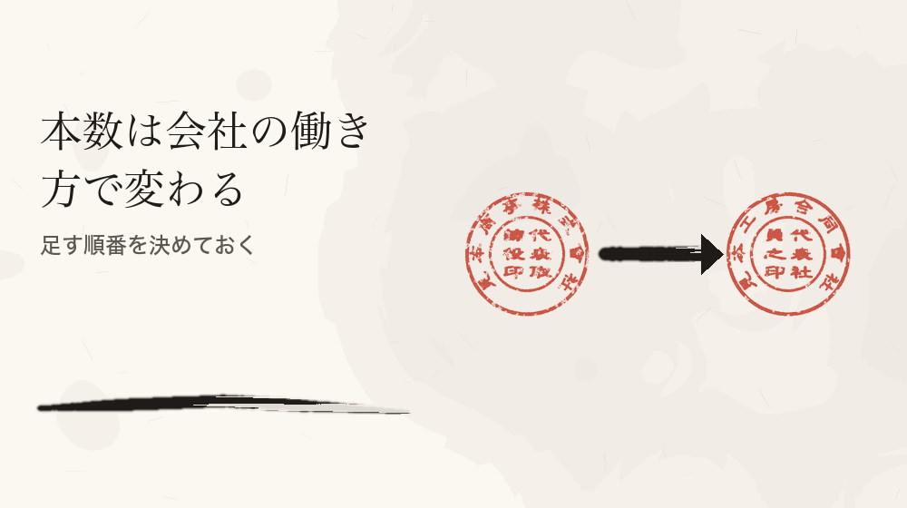 本数は会社の働き方で変わる。足す順番を決めておく