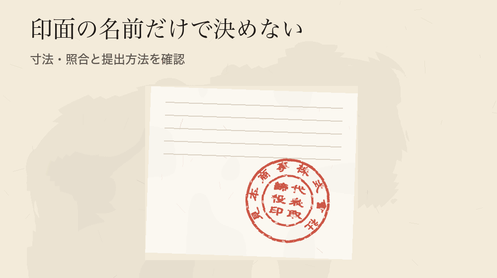 印面の名前だけで決めない。寸法・照合と提出方法を確認