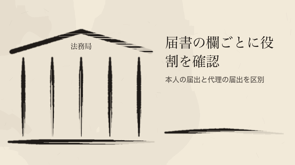 届書の欄ごとに役割を確認。本人の届出と代理の届出を区別